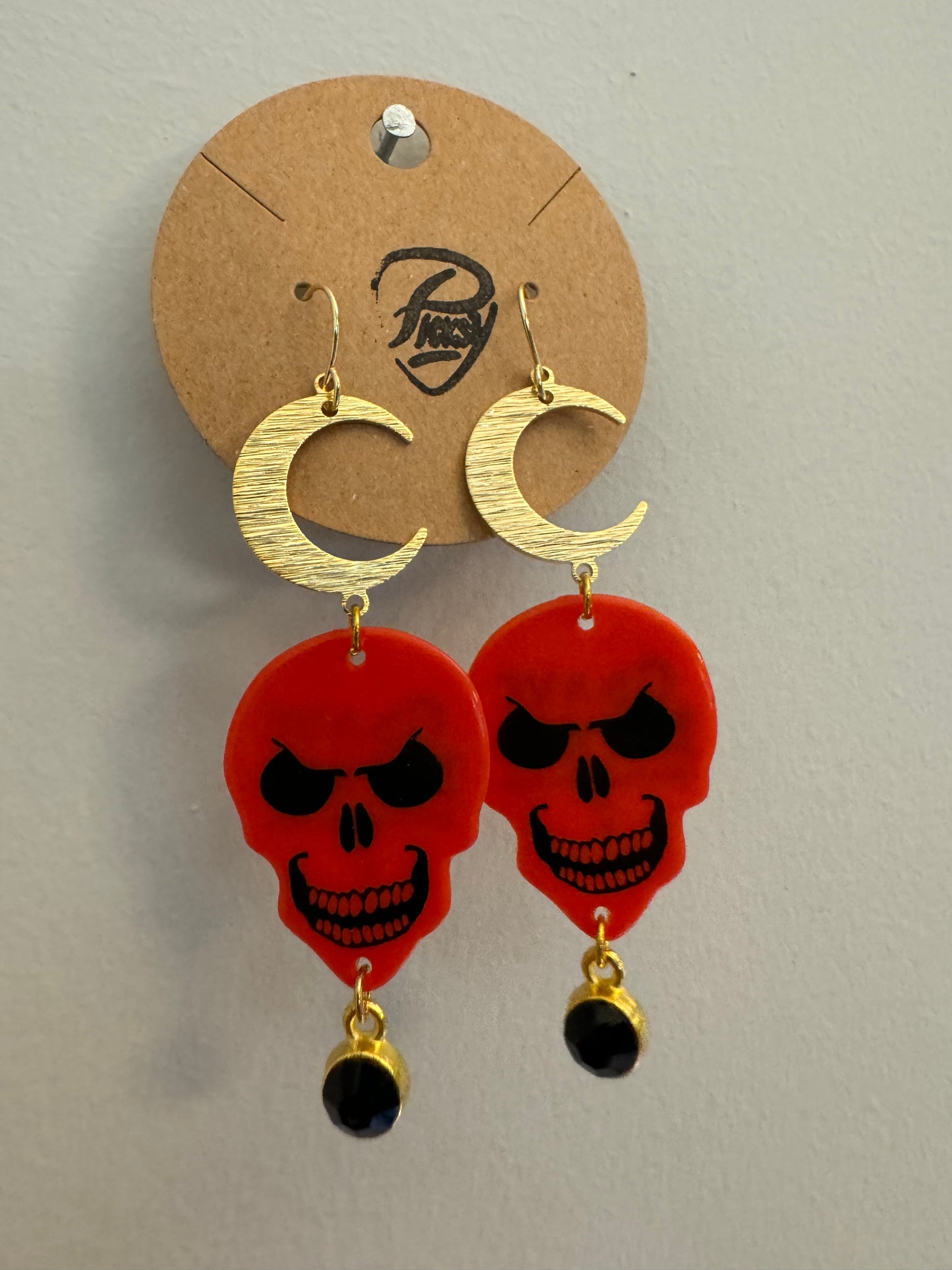 *Spooky* Red Skeleton Earrings