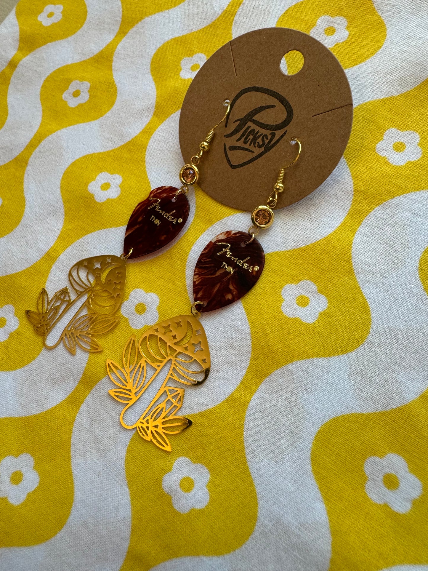 Gold Mushrooms with Amber Jewel