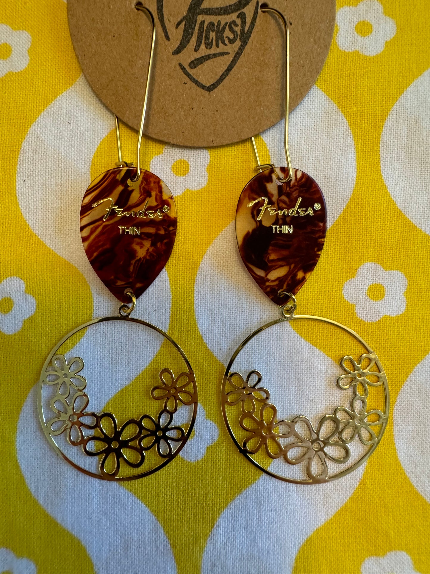 Tortoiseshell Floral Earrings