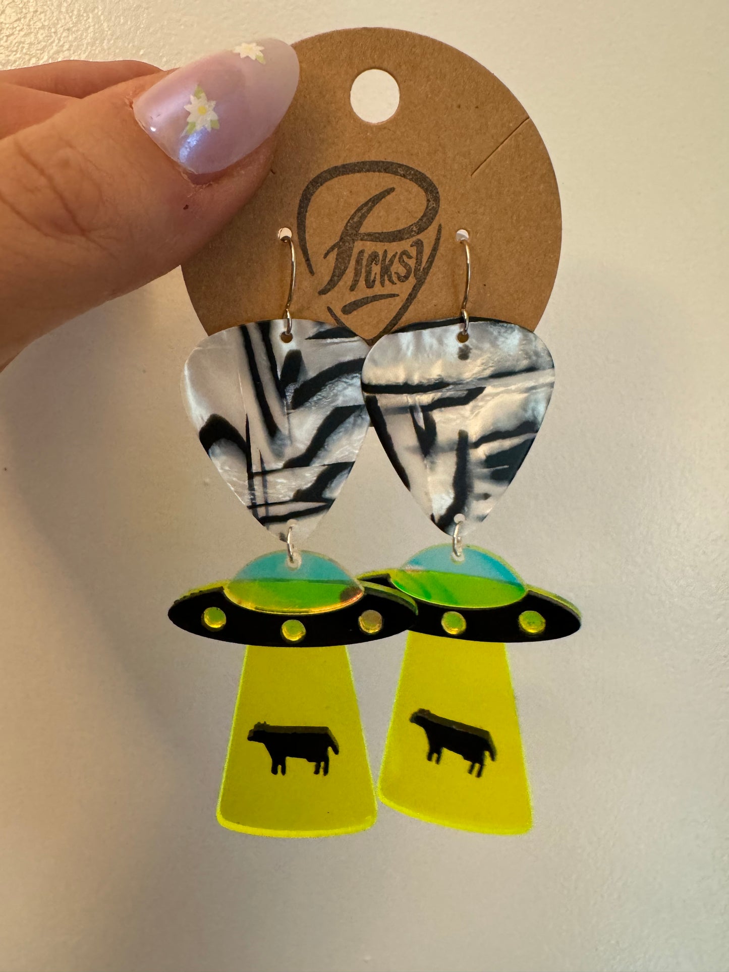 *Spooky* Space Cow Earrings