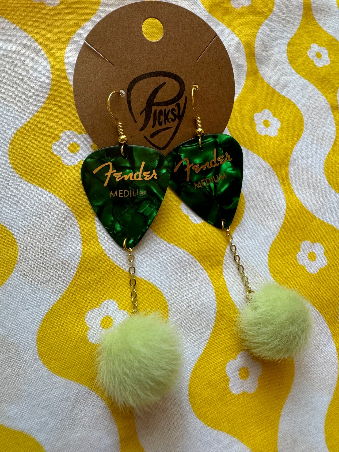 Green Pom Poms