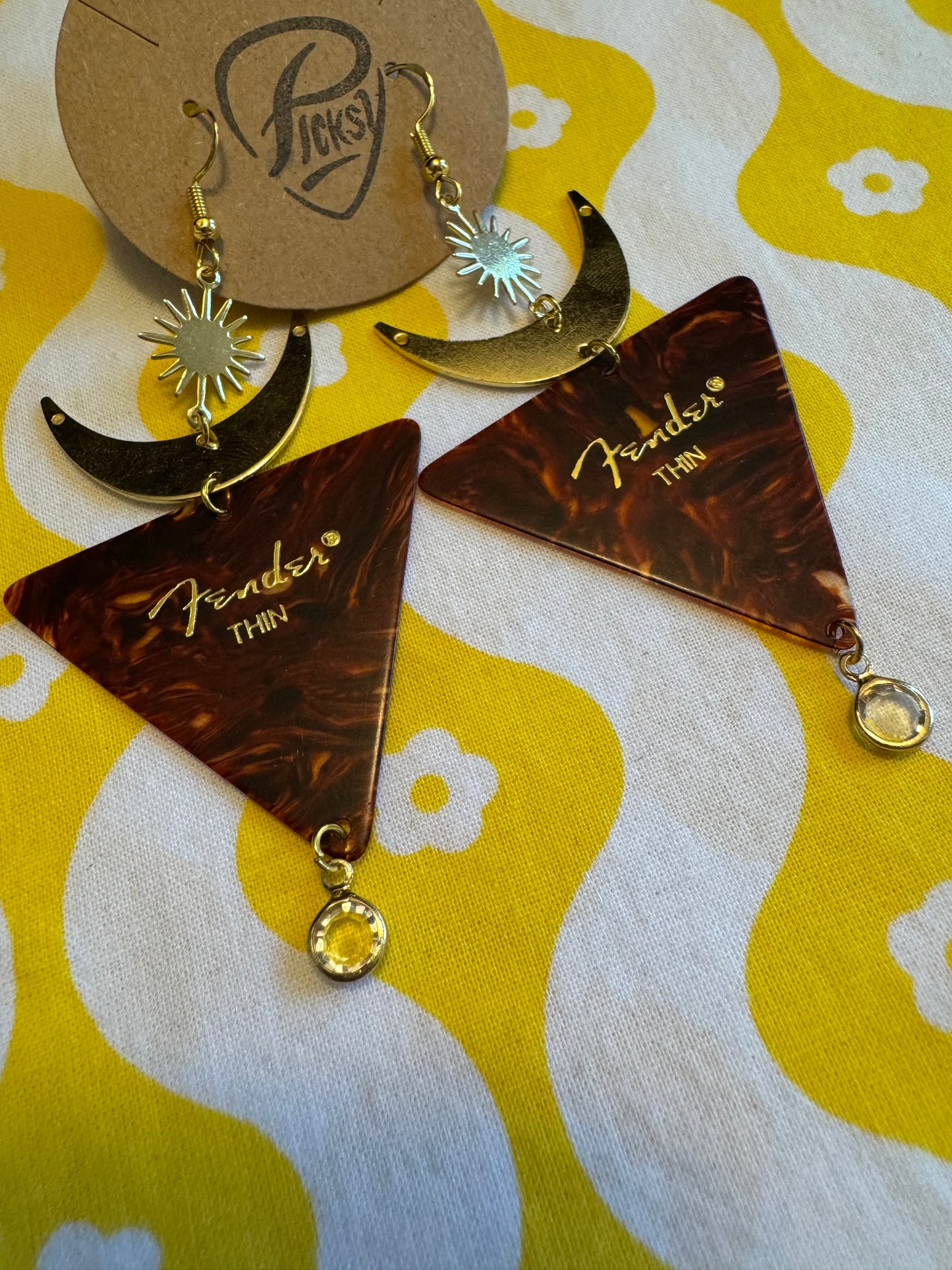 Tortoiseshell Sun & Moon Earrings