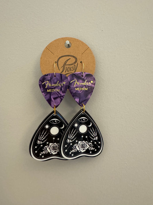 *Spooky* Purple Planchette Earrings