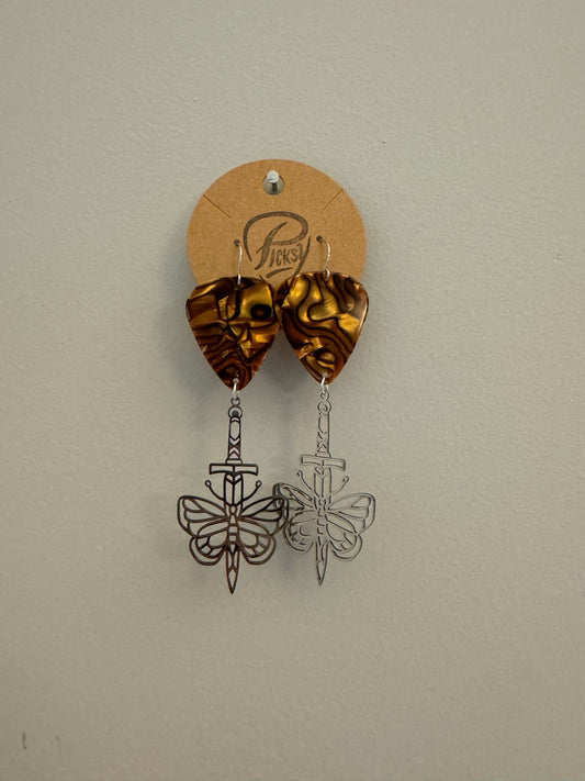 *Spooky* Butterfly Sword Earrings