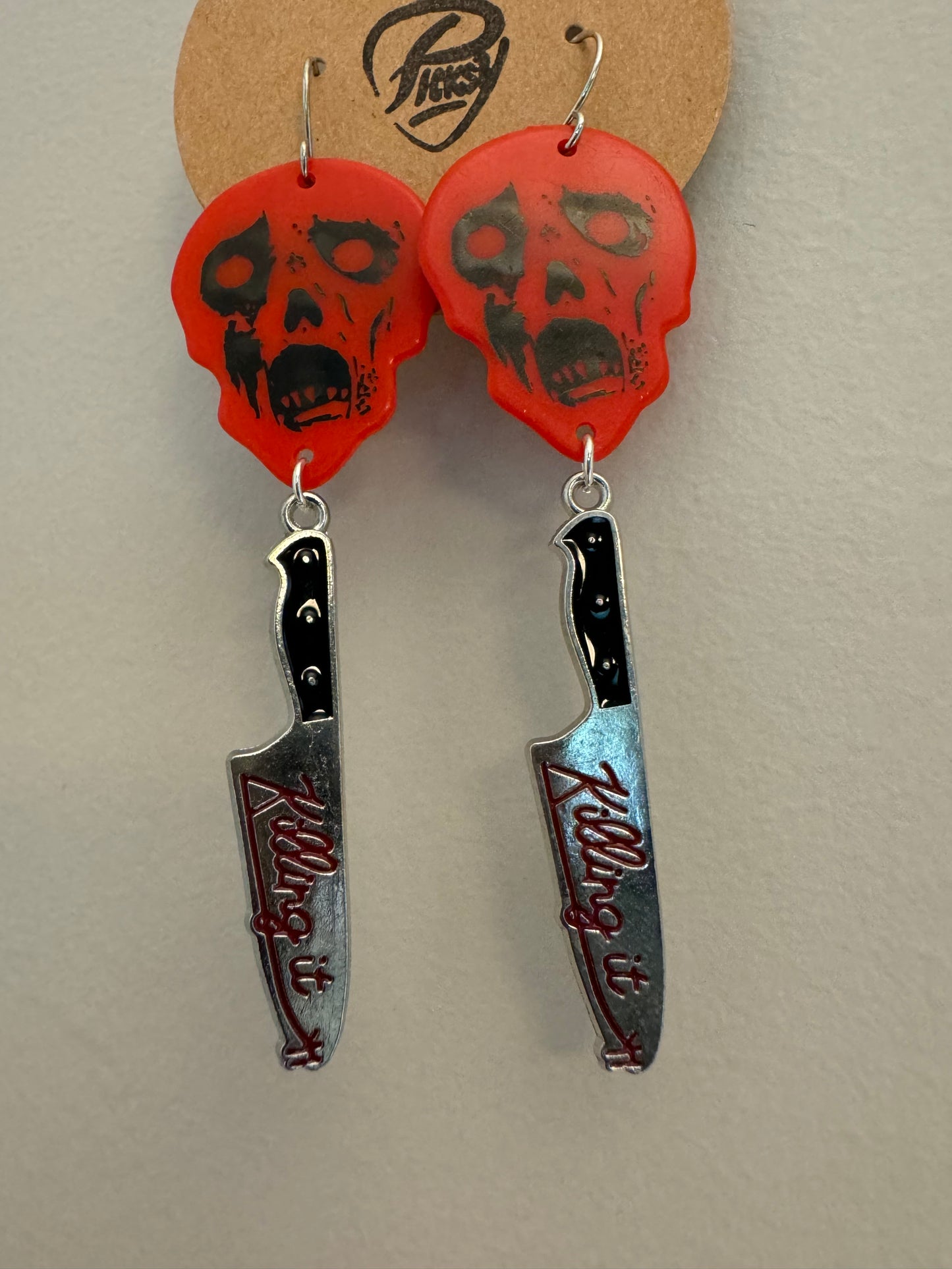 *Spooky* Red Zombie Earrings