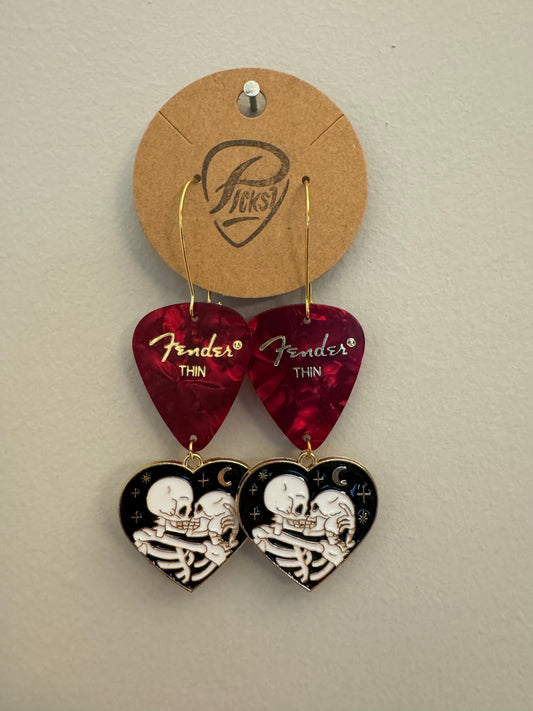 *Spooky* Red Skeleton Lover Earrings