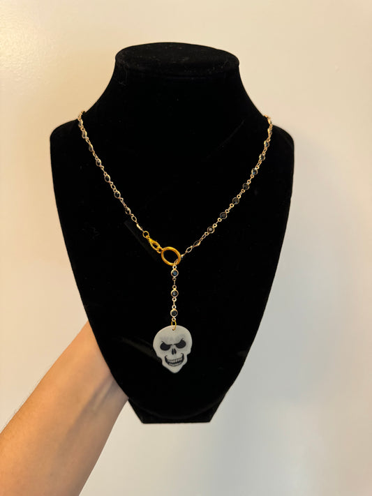 *Spooky* Glow in the Dark Skeleton Beaded Necklace