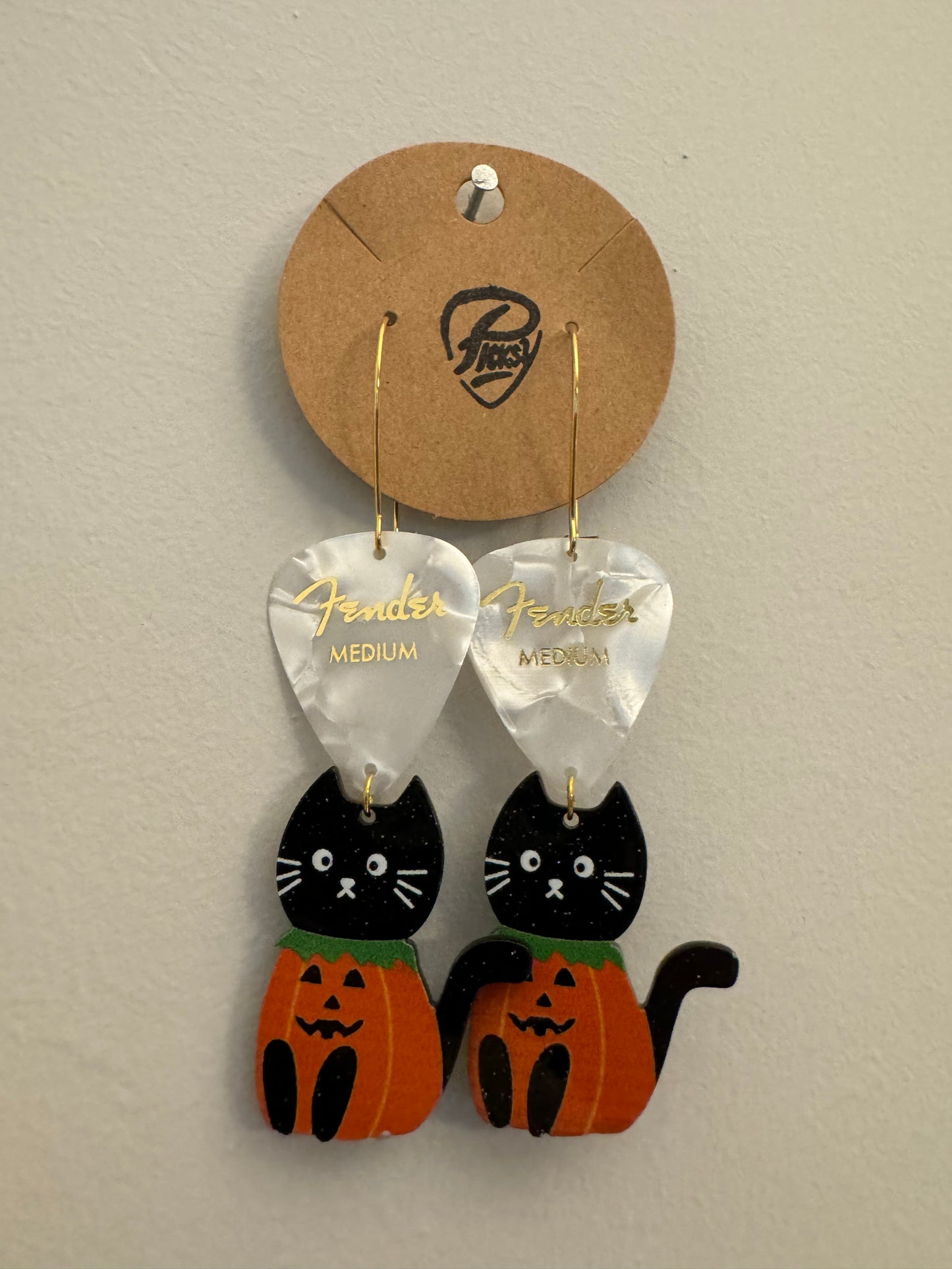 *Spooky* Cat in a Pumpkin Earrings