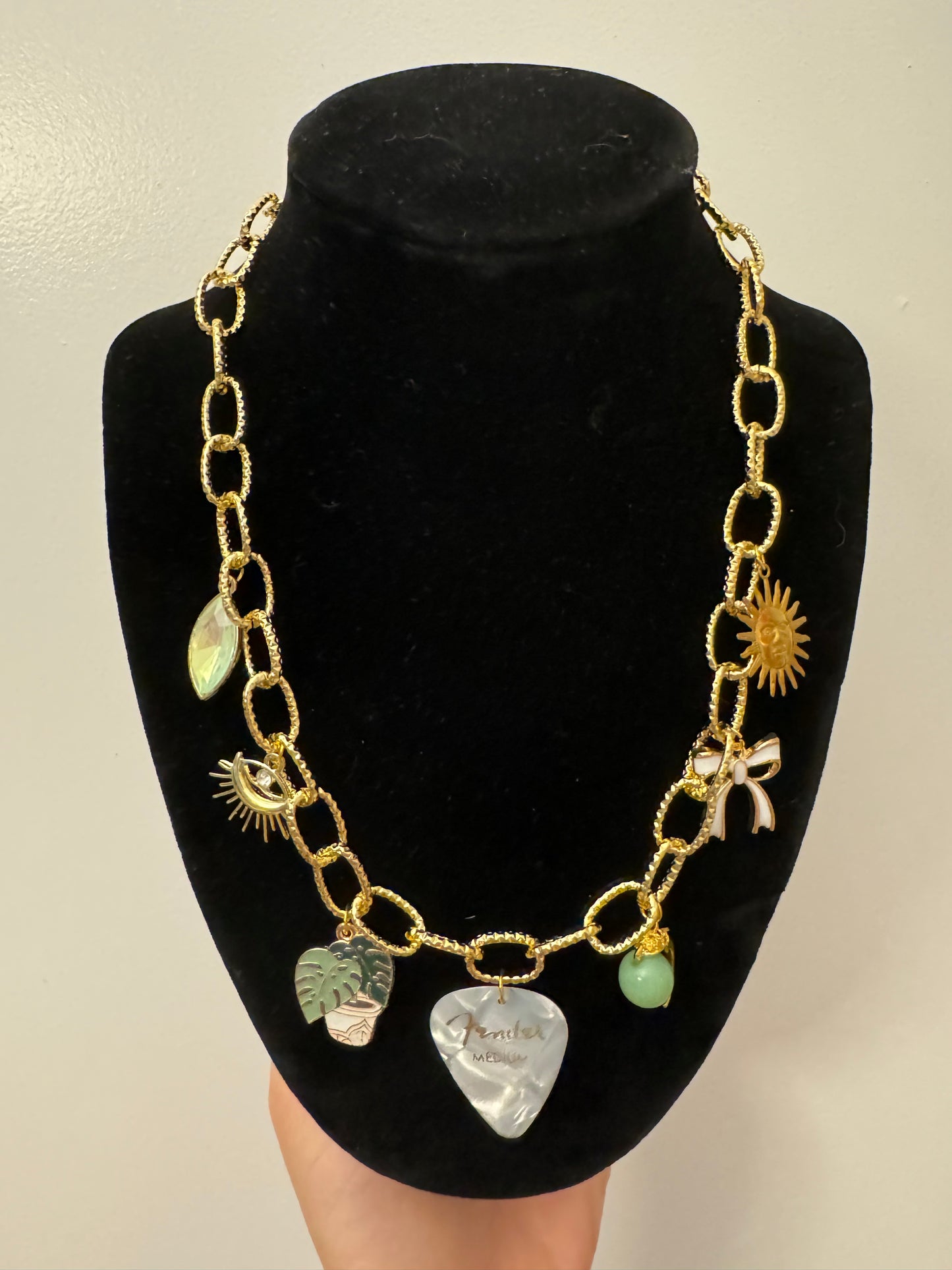 Green Goddess Charm Necklace