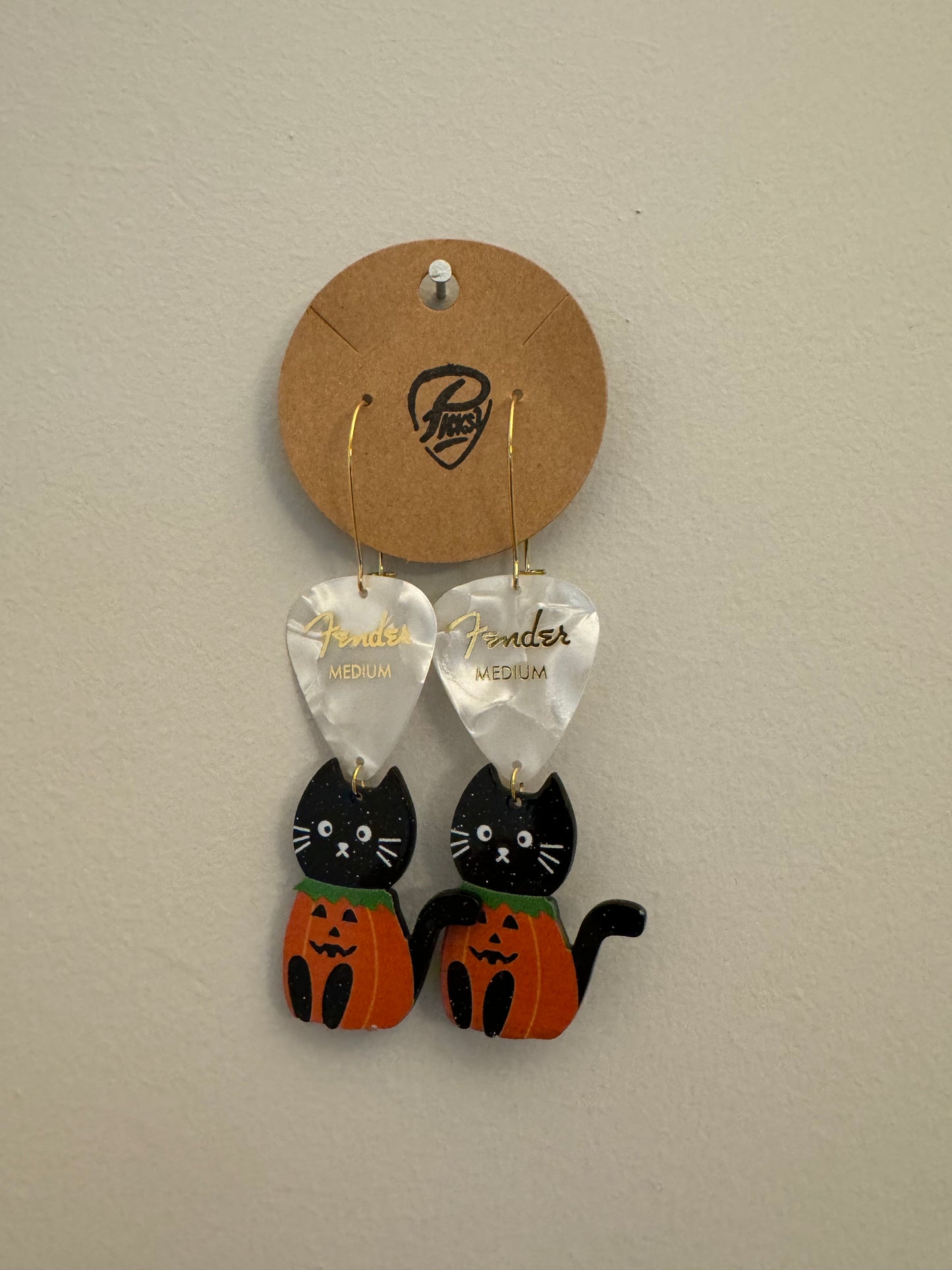 *Spooky* Cat in a Pumpkin Earrings