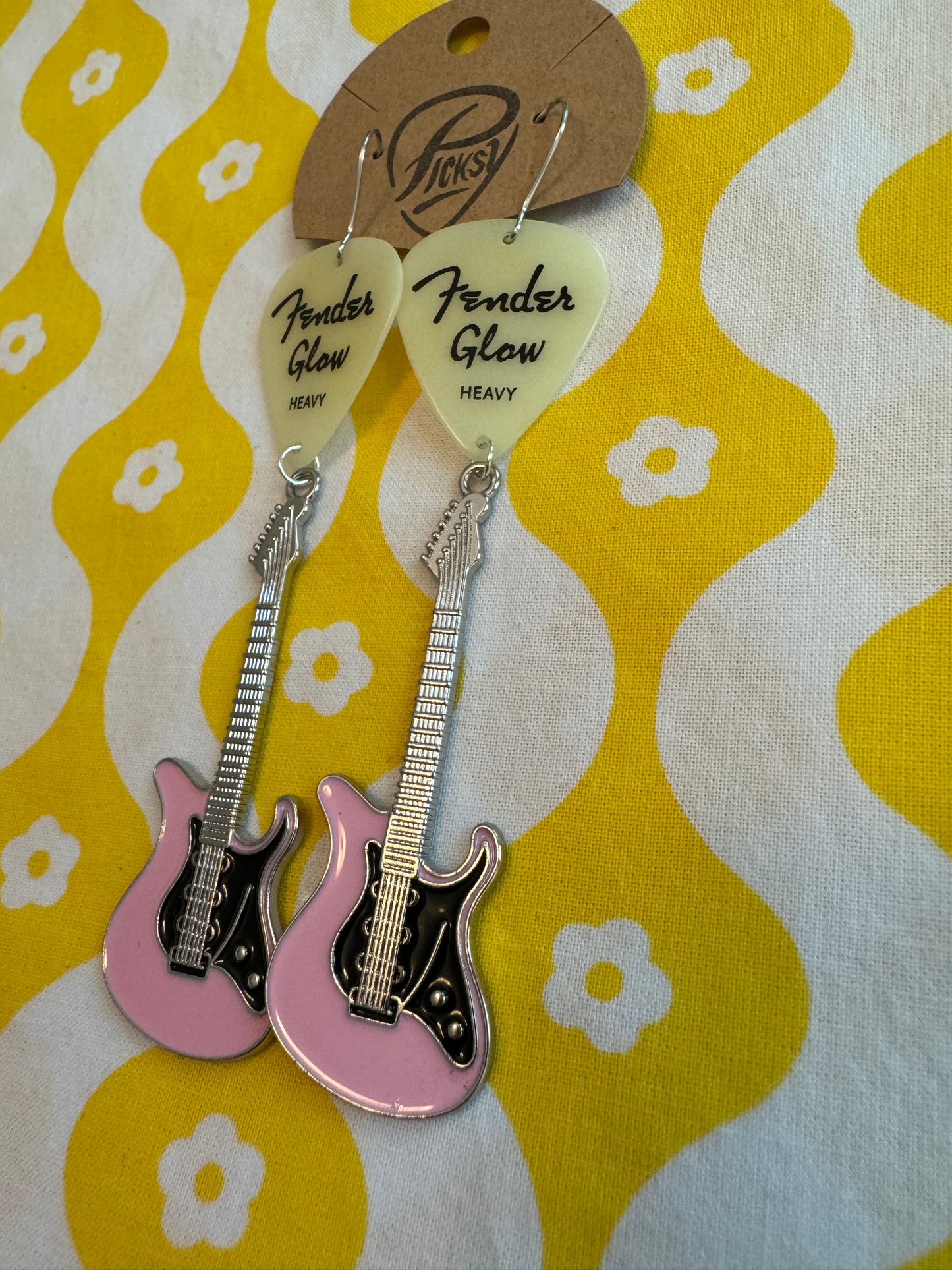 Glow in the Dark Pink Guitars