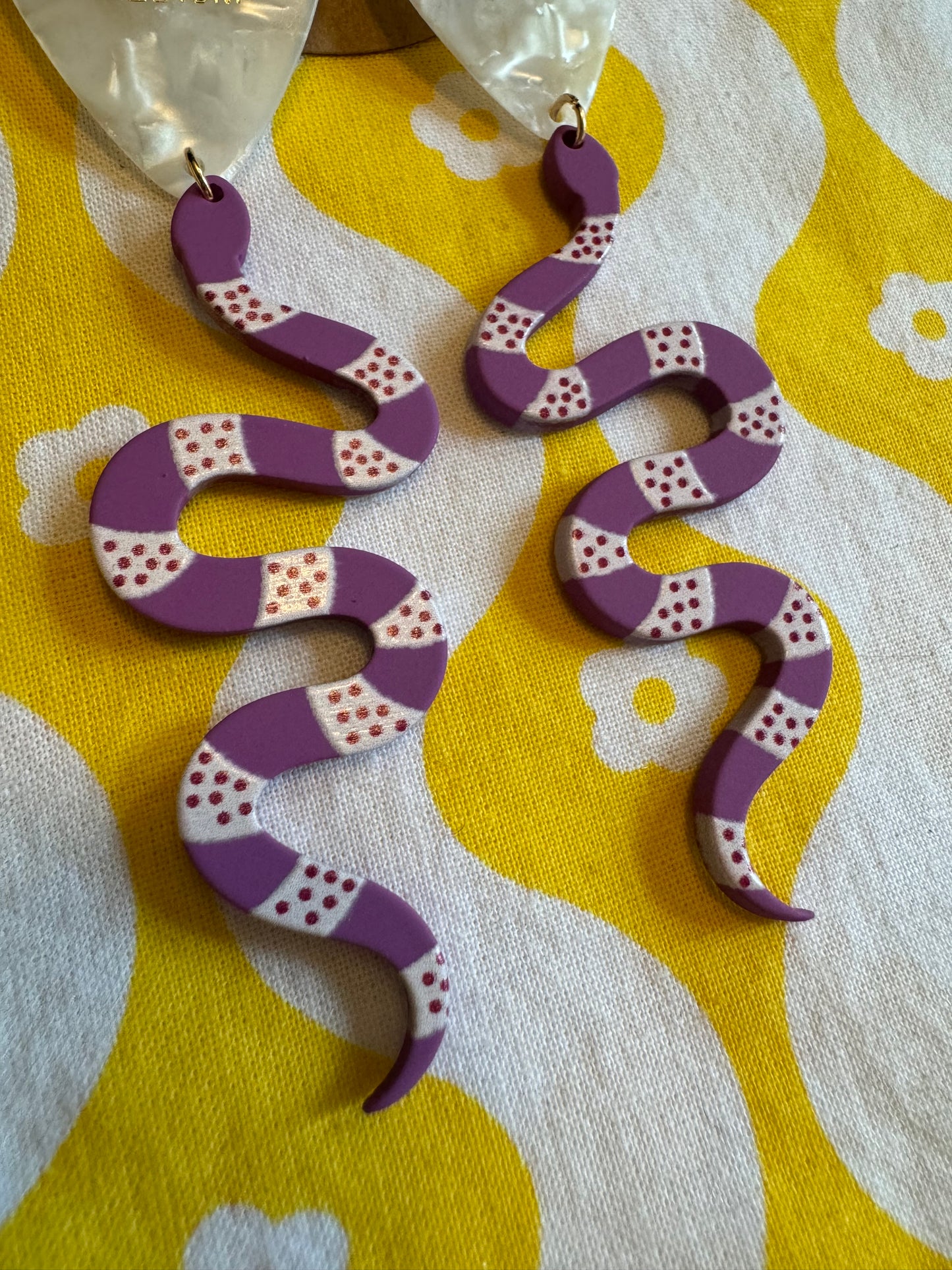 Purple Snake Earrings