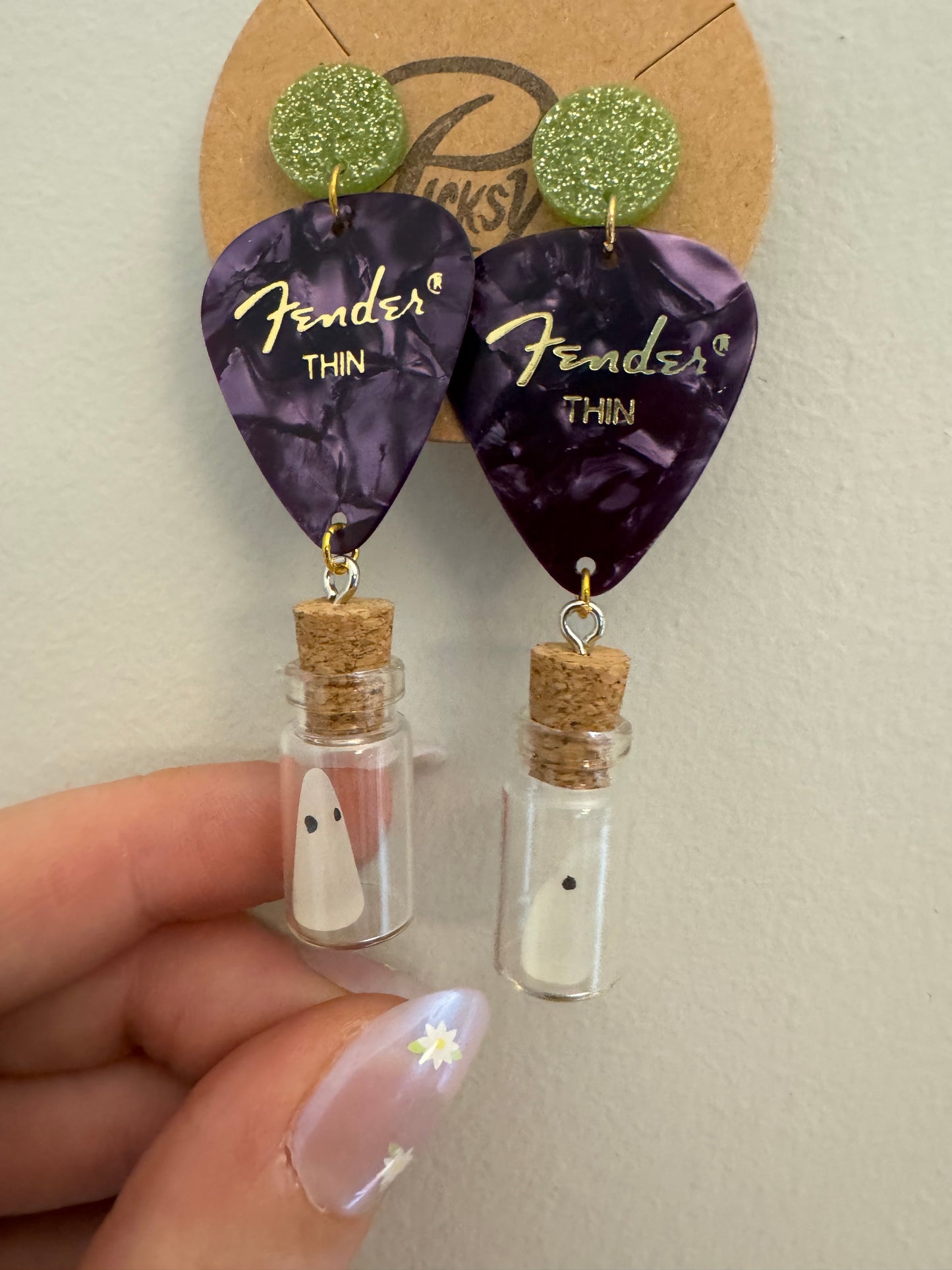 *Spooky* Glow in the Dark Ghost Jar Earrings