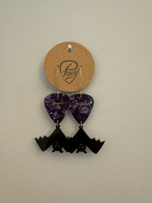 *Spooky* Purple Bat Earrings