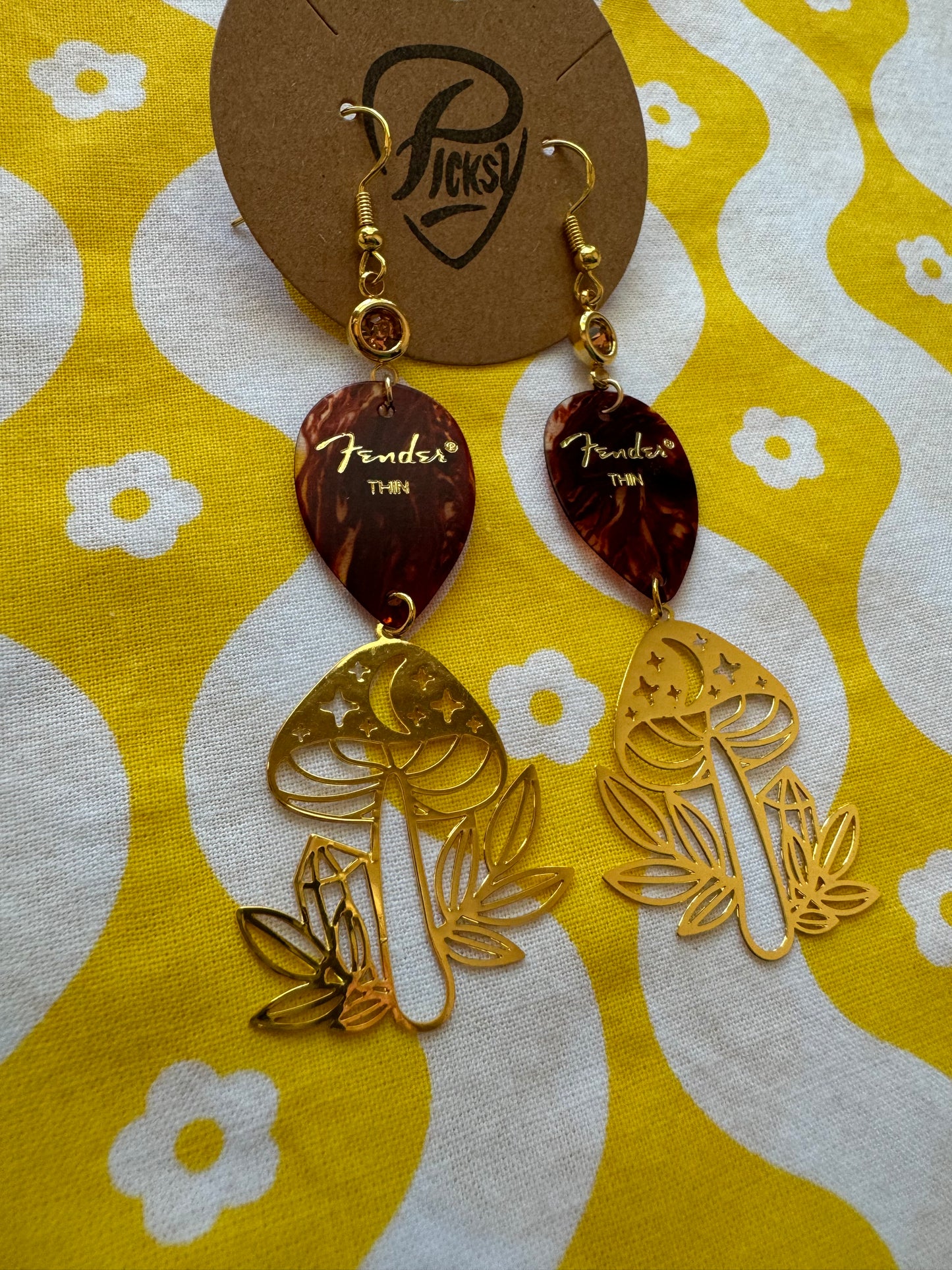 Gold Mushrooms with Amber Jewel