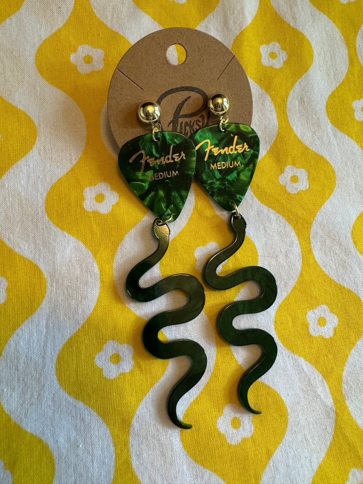 Green Snake Earrings