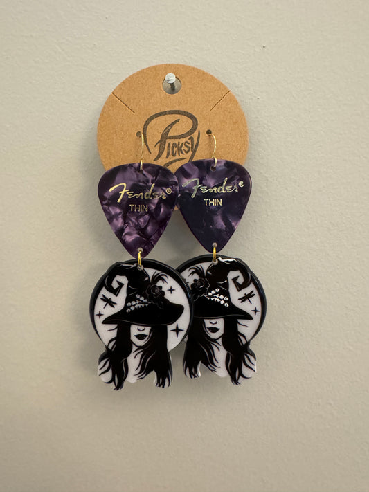 *Spooky* Purple Witch Earrings