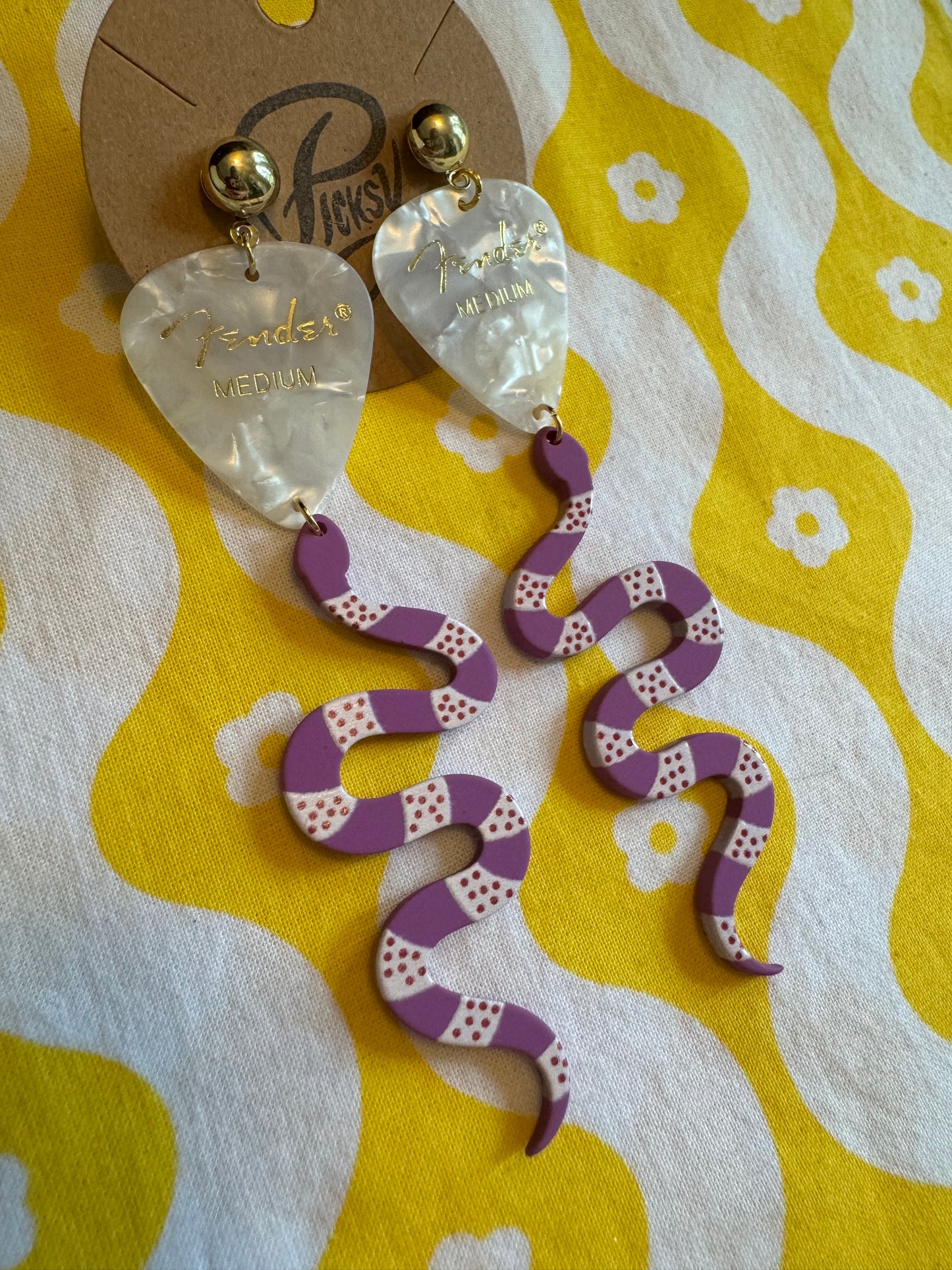 Purple Snake Earrings