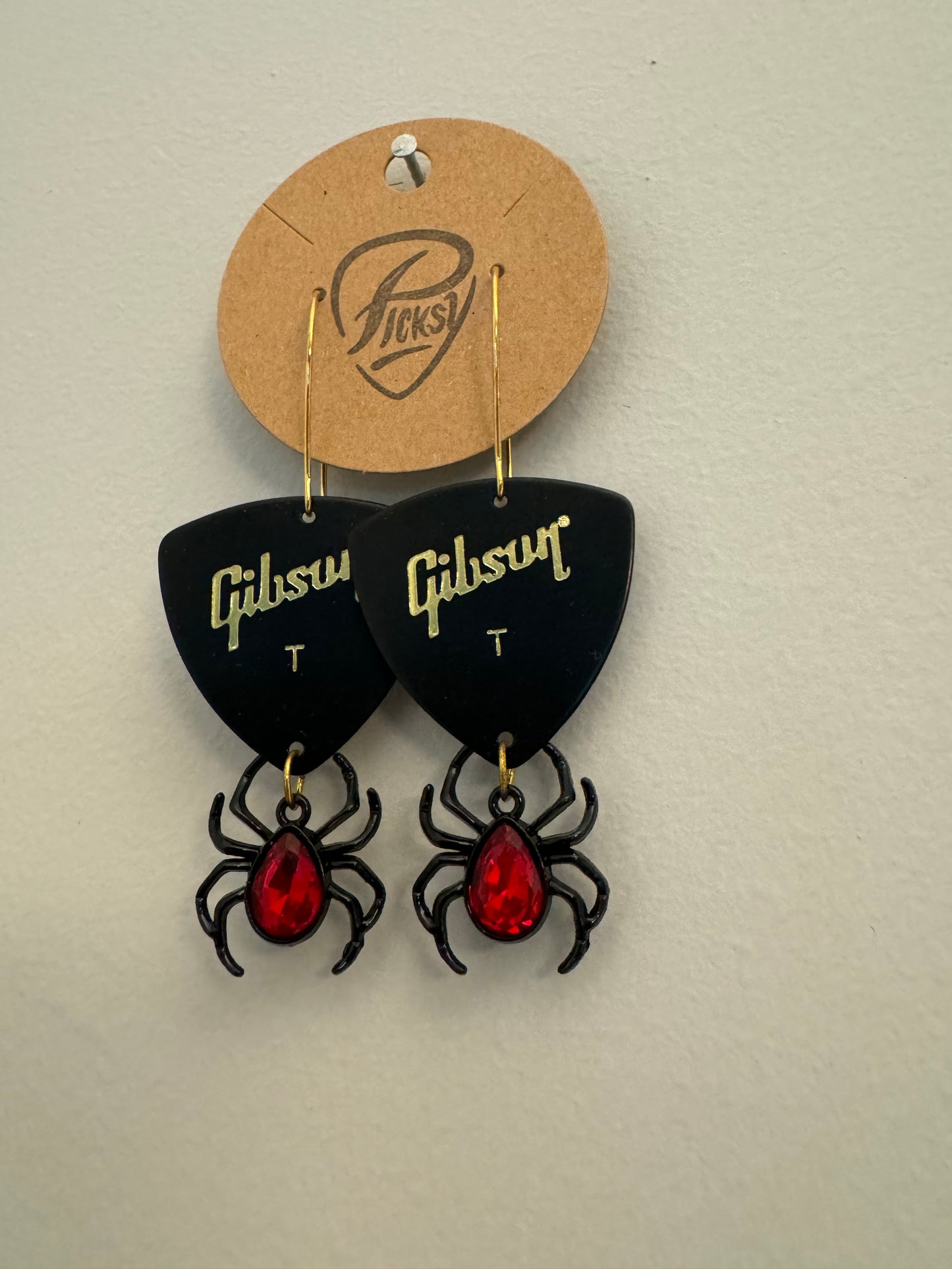 *Spooky* Black & Red Spider Earrings