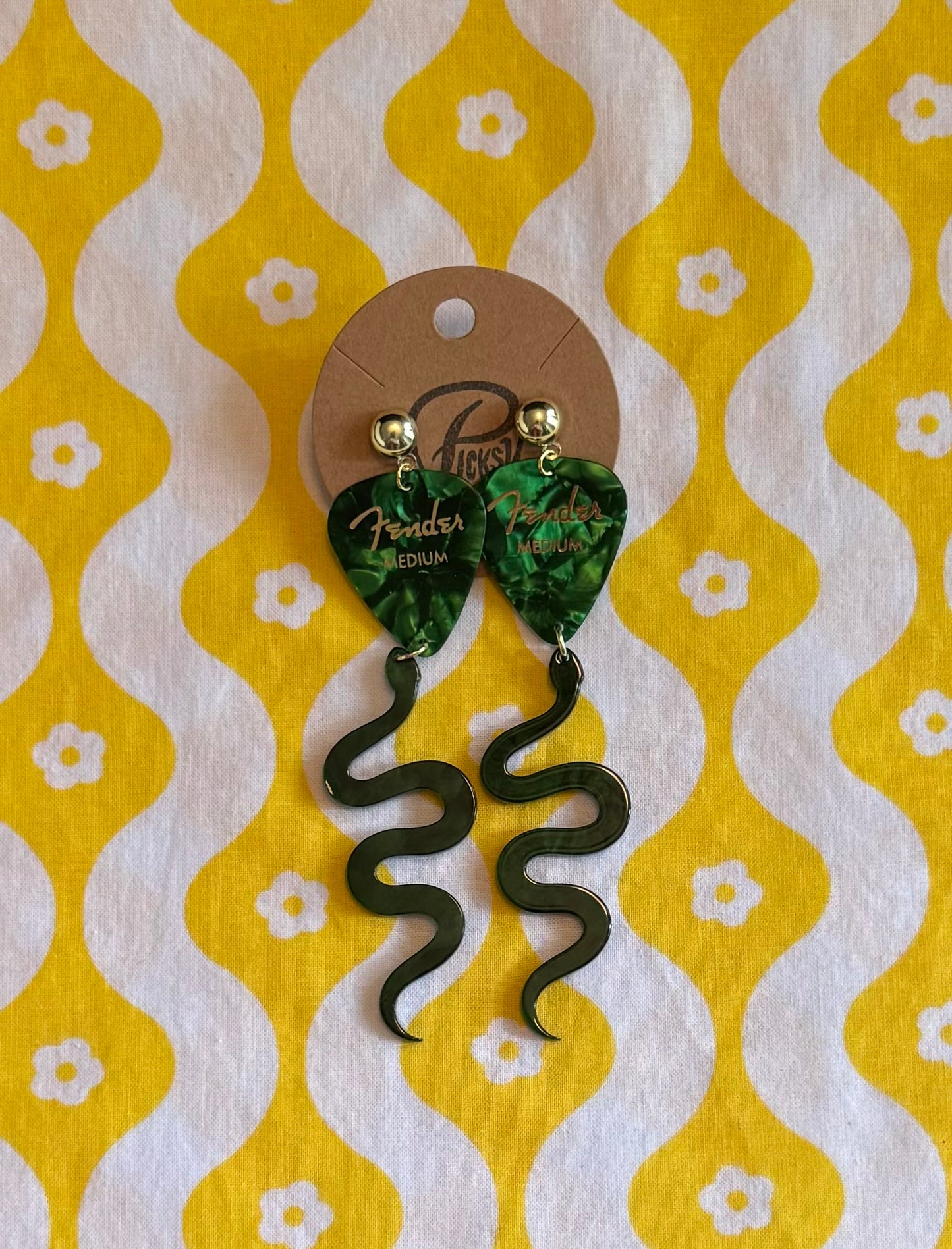 Green Snake Earrings