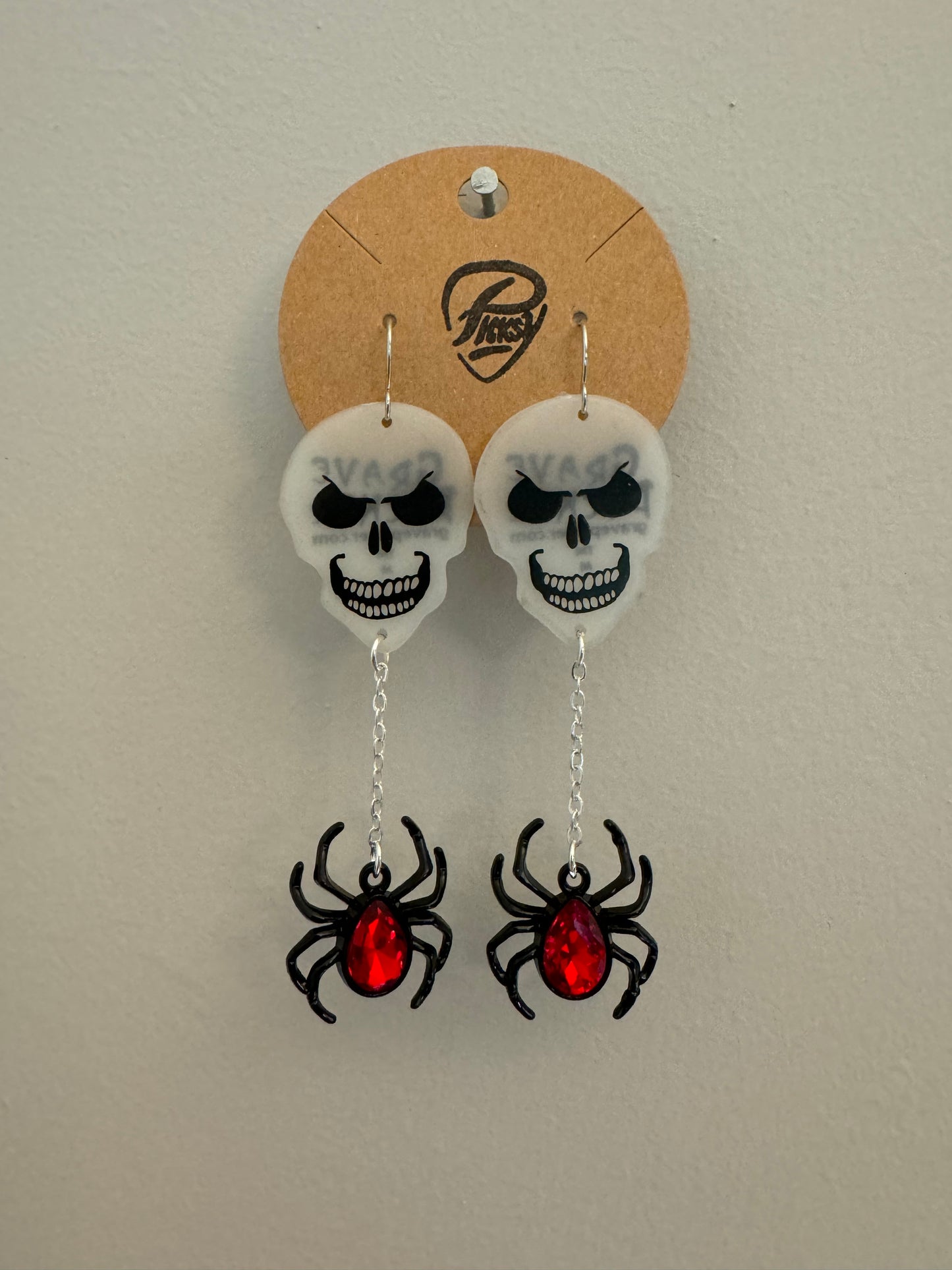 *Spooky* Glow in the Dark Skeleton Spider Earrings