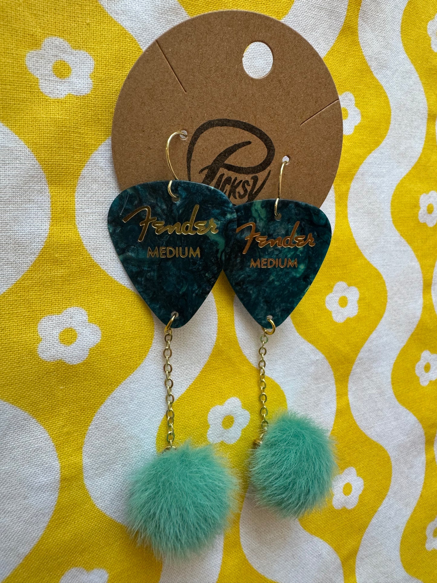 Turquoise Pom Poms