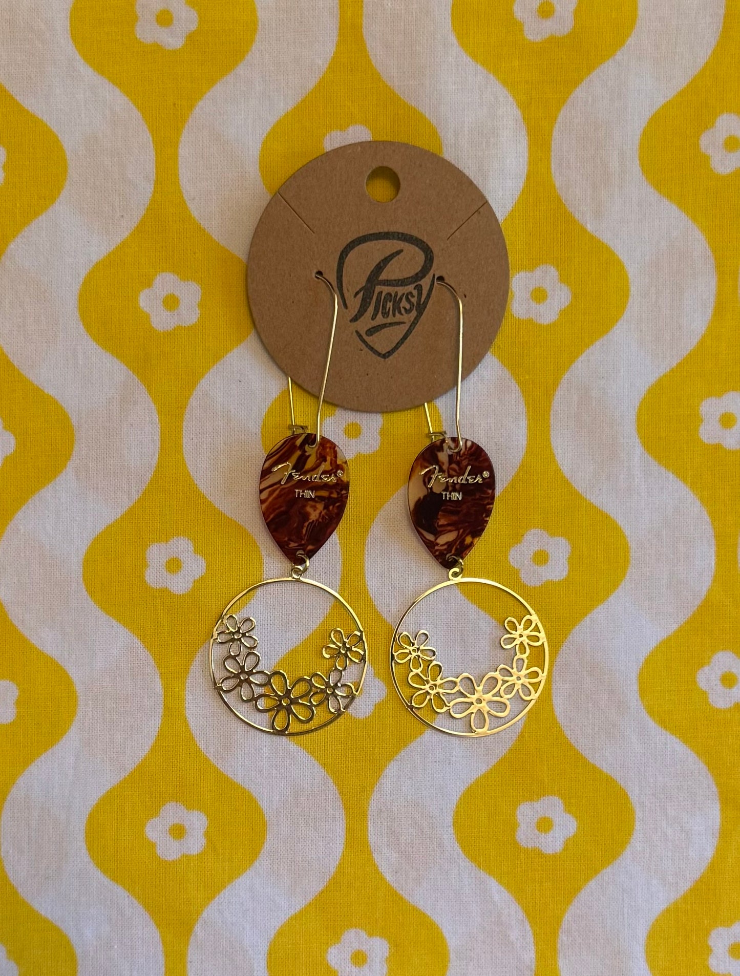 Tortoiseshell Floral Earrings