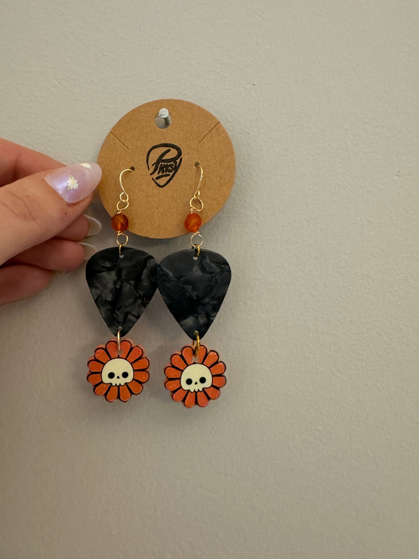 *Spooky* Skeleton Flower Earrings