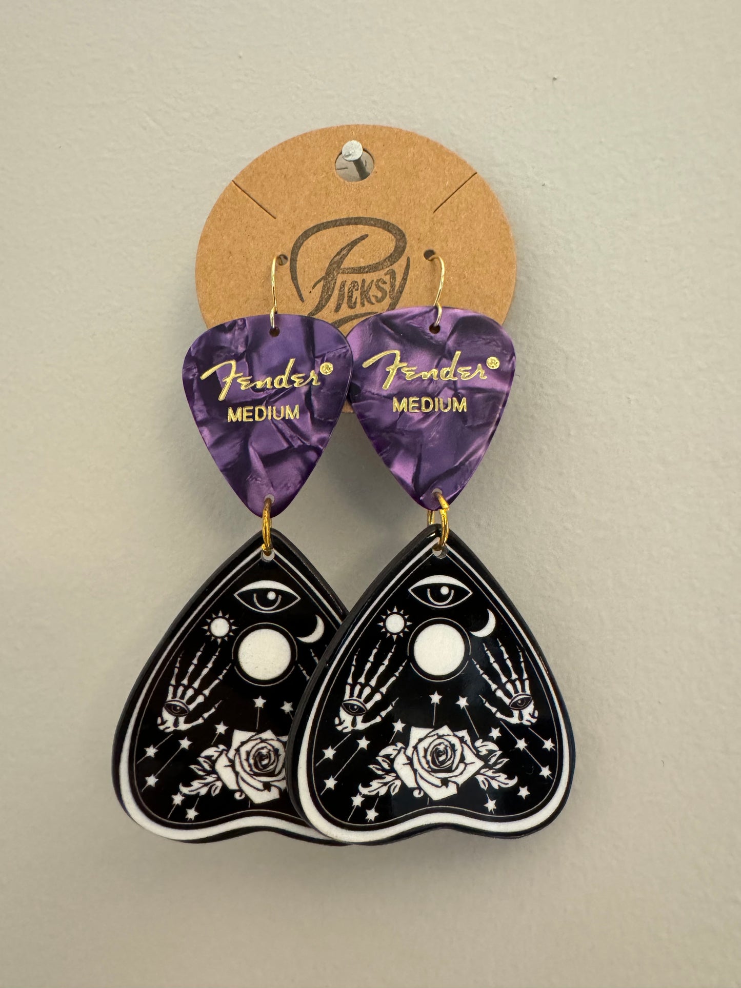 *Spooky* Purple Planchette Earrings