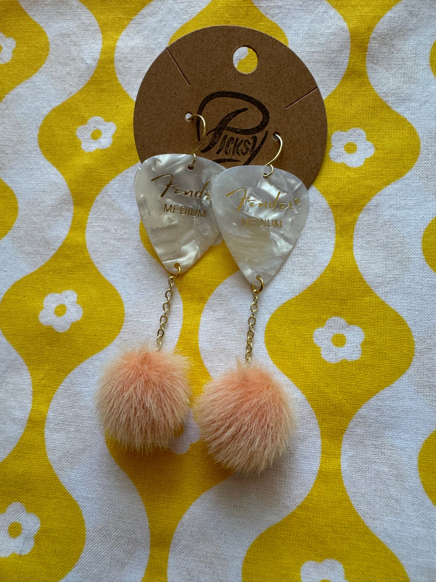 White & Orange Pom Poms