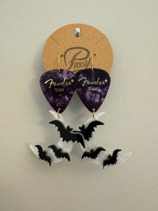 *Spooky* Purple Bat Earrings