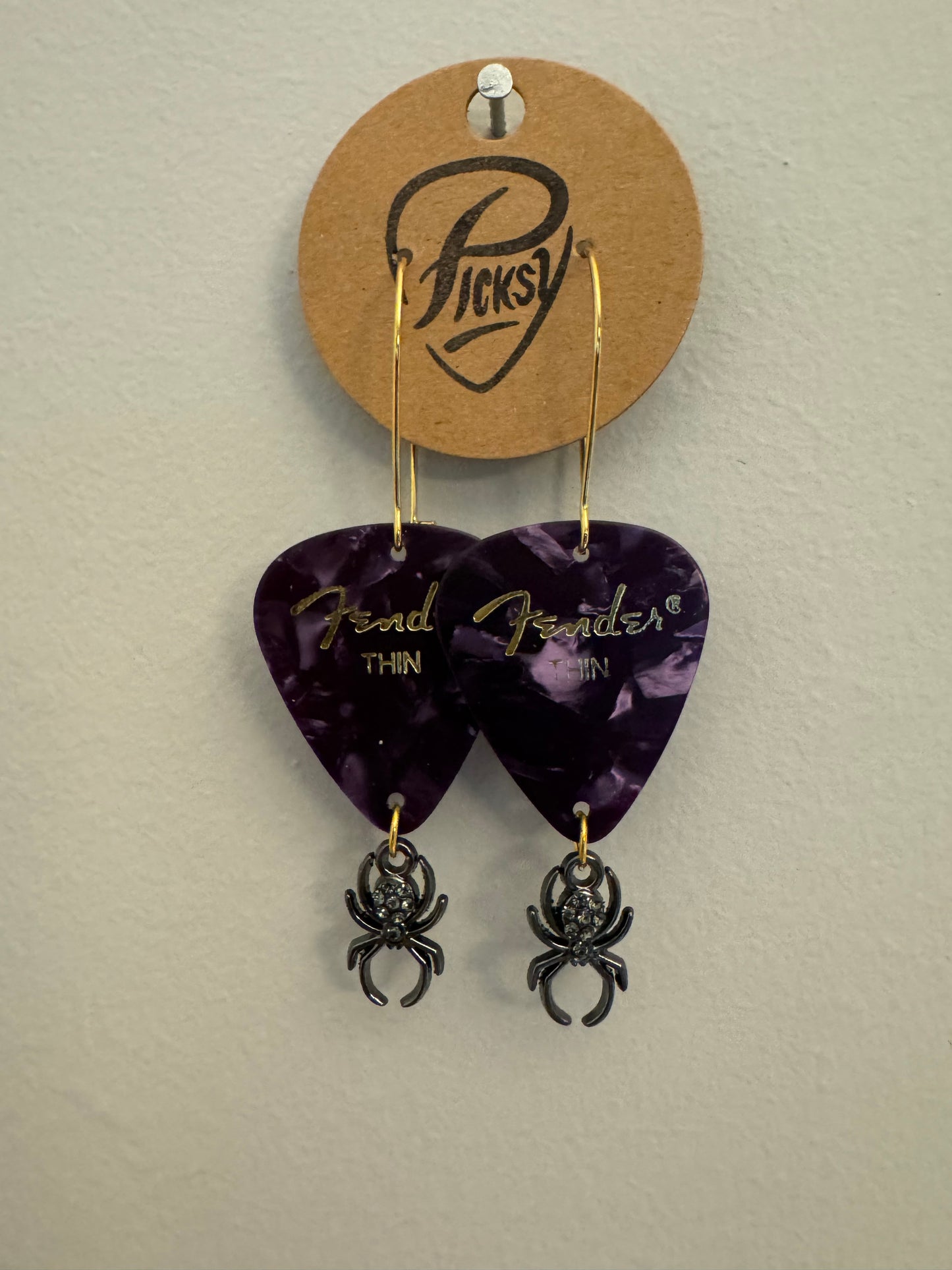 *Spooky* Purple Spider Earrings